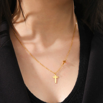 Skyrim Cross Necklace for Women Men Stainless Steel Gold Color Christian Jesus Amulet Choker Chain Necklaces Jewelry Wholesale